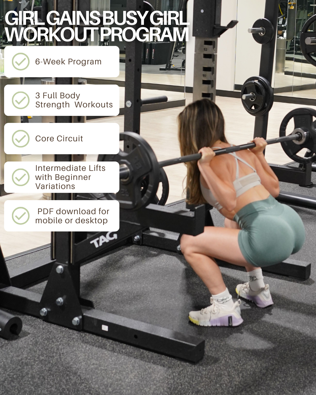 Girl Gains 3-Day Busy Girl Workout Program - Main Image